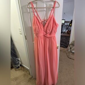 Azazie Rowena Coral Chiffon Bridesmaid Dress